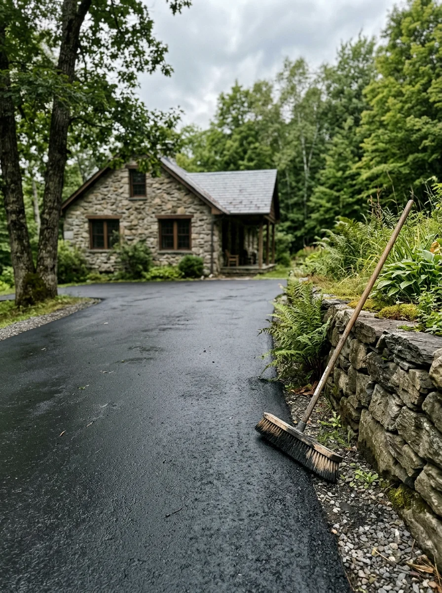 Tradesperson performing maintenance work on Livingston Manor seasonal or residential property exterior.